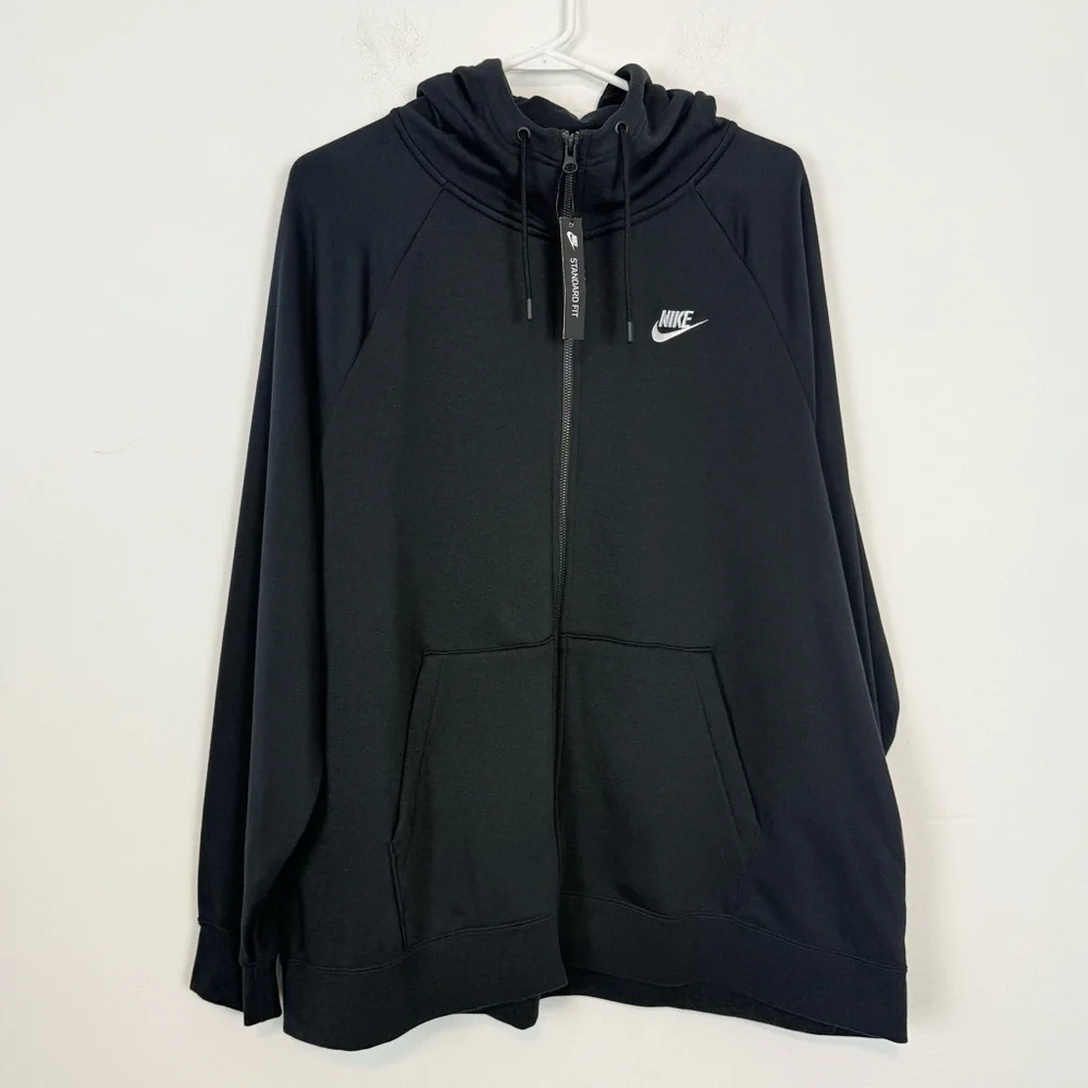 Nike One Dri-FIT Full-Zip Hoodie. Women’s. Black. Plus Size 1X. NWT.